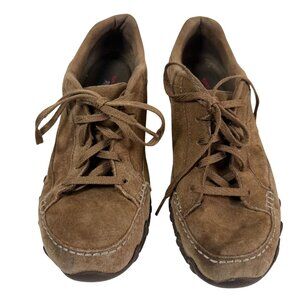 Skechers Womens Leather Sneakers Suede Lace-Up Shoes Air-Cooled Brown US Size 8